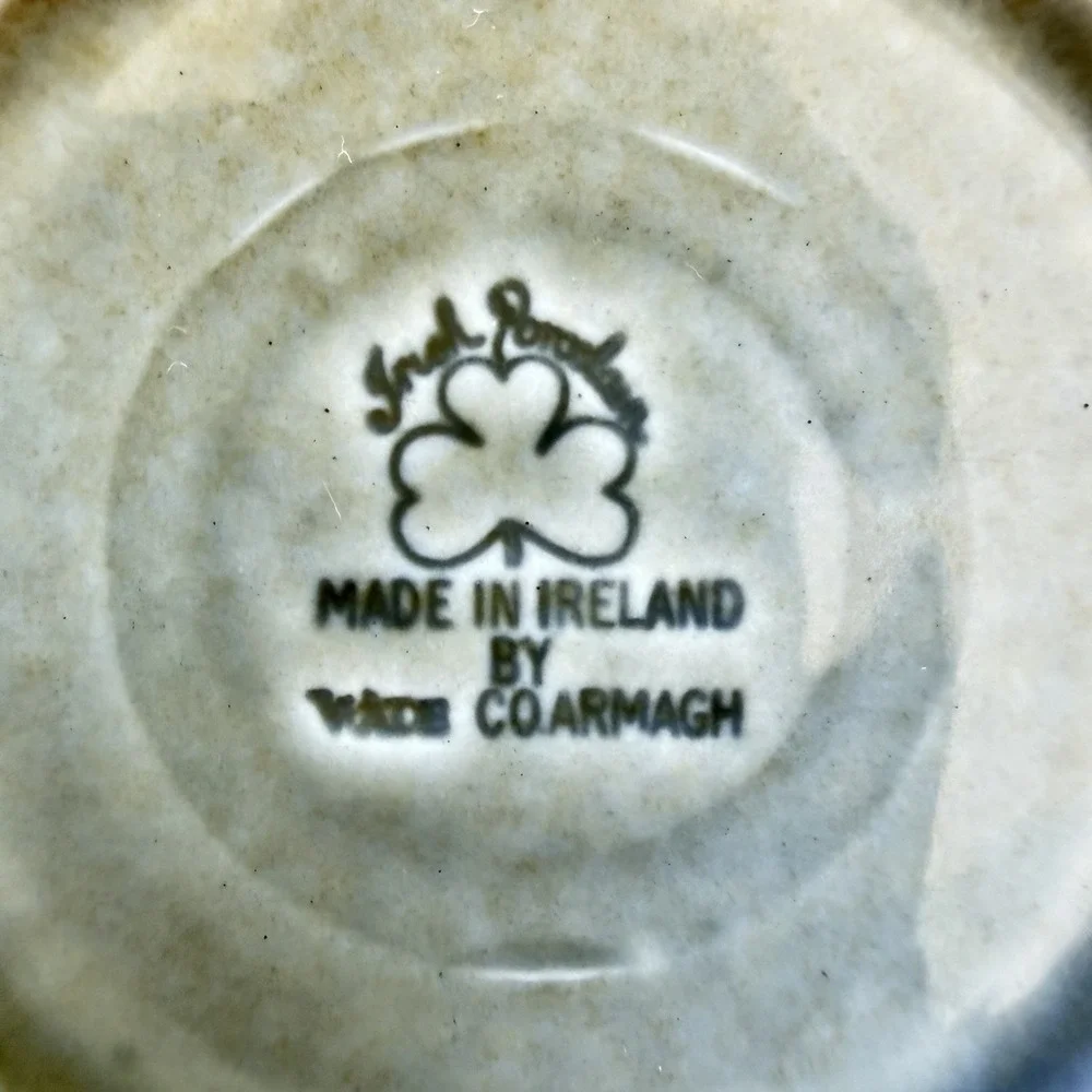 VTG MCM Irish Porcelain Ashtray‎ Ireland Ruffle Edge Trinket Jewelry Dish 4.75